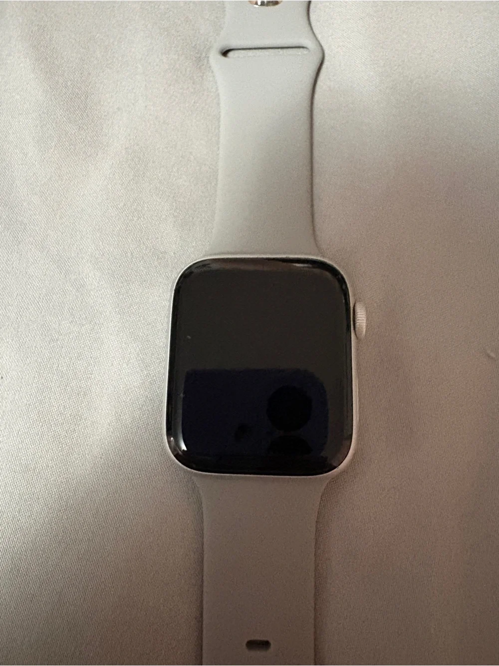 Smartwatch with Light Gray Silicone Band